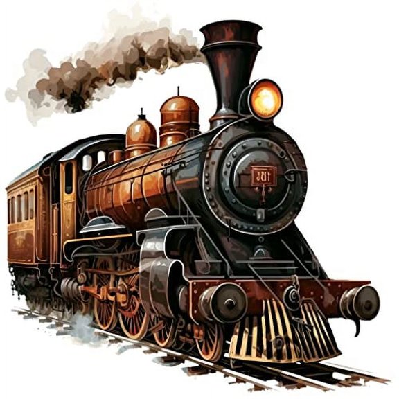 Steam Train #8 Edible Icing Image Cake Topper-8 Inch Round or Larger
