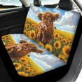 thumbnail image 3 of Pzuqiu Sunflower Yak Car Seat Cover Full Set Fashion Universal Anti-Slip Driver Seat Cover with Backrest Full Set Universal Seat Covers for Cars Universal Fit for Most Cars Sedan Van Truck, 3 of 7