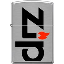 Zippo Lighter- Zippo and Flame Logo Windproof Lighter (Zippo Large Font #Z6031)