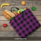 thumbnail image 5 of Fotbe Purple Black Plaid Bolsa Tote con Estampado para Mujer, Bolsos con Cremallera, Bolsa de Hombro Casual de Gran Capacidad con Bolsillos Internos, 5 of 7