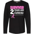 thumbnail image 3 of Inktastic Breast Cancer Survivor 2 Years and Running with Pink Ribbon Long Sleeve T-Shirt, 3 of 5