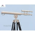 thumbnail image 2 of NauticalMart Floor Standing Griffith Astro Telescope with Leather, 50", Brushed Nickel - Nautical Telescope, 2 of 6