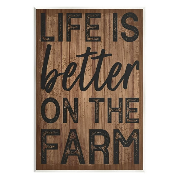 Life Better On Farm Rustic Sign Inspirational Graphic Art Unframed Art Print Wall Art