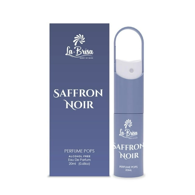 La Brisa Saffron Noir Perfume Pops Eau De Parfum For Men 20ml, 0.67 Fl.oz. | Alcohol Free Long Lasting Water Perfume For Boys - With Grapefruit, Leather & Raspberry Notes | Ideal For Everyday Use