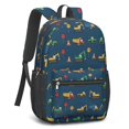 thumbnail image 2 of Excavator and Stop Sign Blue Pattern 17" School Backpacks for Teens,Waterproof Oxford Fabric,S-Shape Padded Straps for School,Travel,Hiking,Camping, 2 of 6