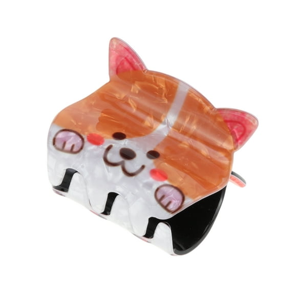 Unique Bargains 1 Pc Fashion Animal Pattern Hair Clips Hairdo Clip Orange White