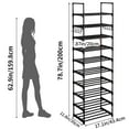 thumbnail image 2 of Fairy 10-Tier Kitchen Storage Shelves, Adjustable Shelves for Storage Pantry Shelves with Hooks, Storage Rack Shelving Unit Organizer for Bedroom Laundry Closet, 2 of 7
