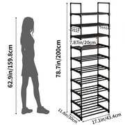 Fairy 10-Tier Kitchen Storage Shelves, Adjustable Shelves for Storage Pantry Shelves with Hooks, Storage Rack Shelving Unit Organizer for Bedroom Laundry Closet