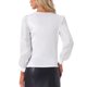 thumbnail image 3 of INSPIRAR CHIC Top de Manga de Lentejuelas para Mujer con Cuello en V, Tops Brillantes para Fiesta XS Blanco, 3 of 5