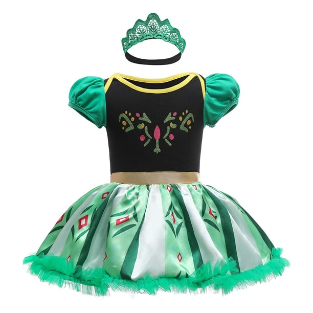 Disfraz de princesa con forma de mameluco, color verde margarita, de 3 a 6 meses