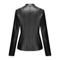 thumbnail image 6 of YYDGH Classical Fall Jackets for Women Plus Size Womens Leather Jacket Faux Motorcycle Biker Coat Lightweight Outwear Coat Black 3XL, 6 of 8