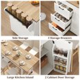 thumbnail image 4 of ChVans Extendable Rolling Kitchen Island Cart 47.1" to 89.6", Farmhouse Mobile Kitchen Island with Storage, 3 Drawers, Barn Doors & Side Spice Rack, Wheeled Kitchen Prep Table for Dining Room, 4 of 8