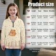 thumbnail image 2 of Xoenoiee Bear Cake Ice Cream Print Oversized Sweatshirt for Girls Half Zip Pullover Drop Shoulder Trendy Y2K Casual Fall Outfits Soft Fleece Top for Teens, Size 13-14 Years, 2 of 7