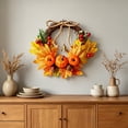 thumbnail image 5 of AYktou Fall Wreath with Artificial Maple Leaves Pumpkin & Berry, Artificial Floral Wreath for Front Door, Thanksgiving Halloween Wreath Autumn Garland Wall Farmhouse Holiday Outdoor Indoor Decor, 5 of 6