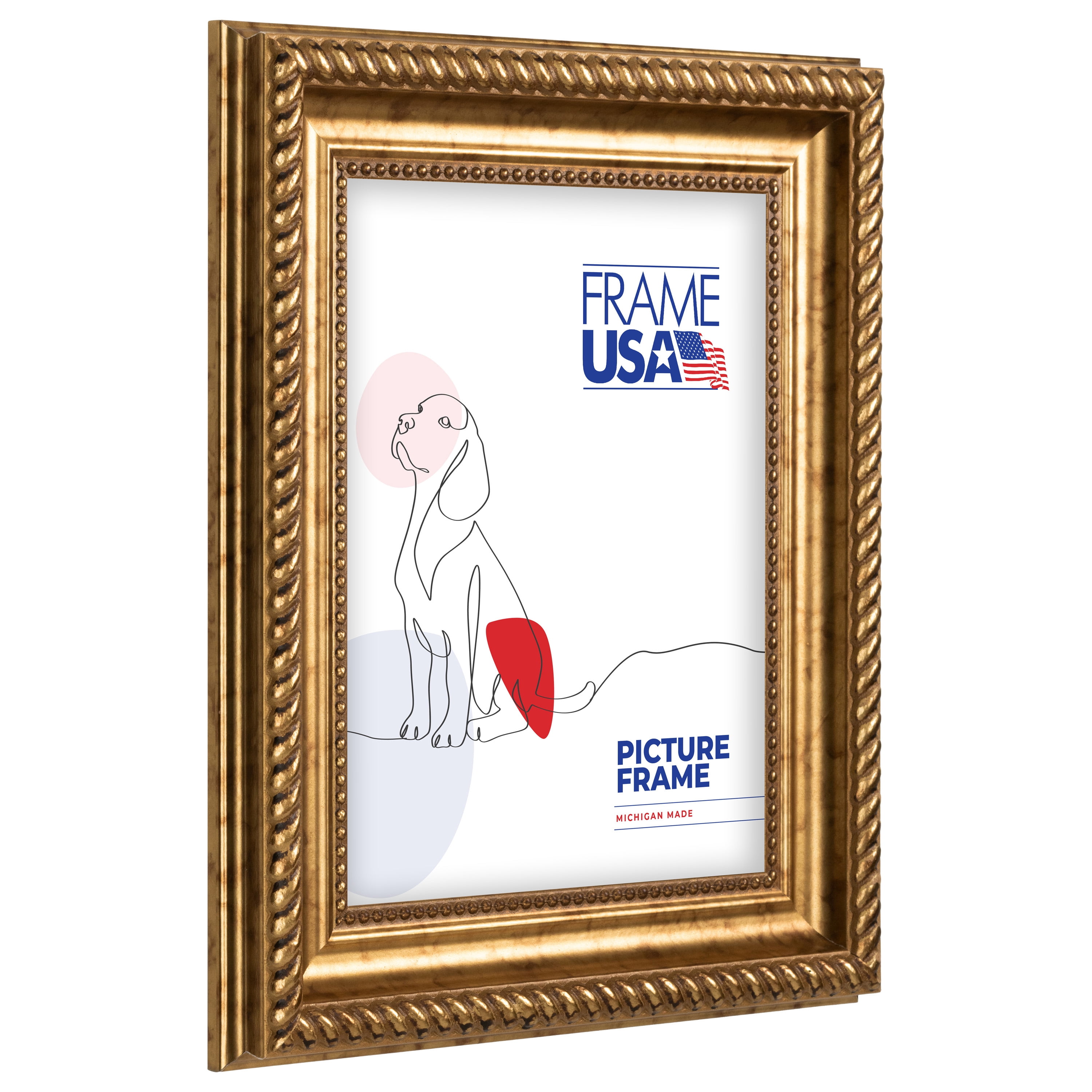 18x24 Picture Frame – Gold Napolean Style 21178-904, 2 Inch MDF Moulding, Includes Plexiglass and Backing –&nbsp;Wall Display Frame for Art, Posters, or Photos – Frame USA