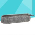 thumbnail image 3 of Round Felt Pen Pencil Case Stationery Storage Bag Cosmetic Makeup Pouch (Light Grey), 3 of 3