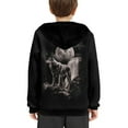 thumbnail image 4 of Xoenoiee Pullover Sweatshirt Hooded Hoodies for Kids with Long Sleeve and Front Kangaroo Pocket Fall Winter Clothes, Splatter Waterfall Moon Wolf Pattern, S, 4 of 7
