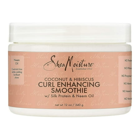 SheaMoisture Smoothie Curl Enhancing Cream Coconut and Hibiscus Sulfate and Paraben Free 12 oz