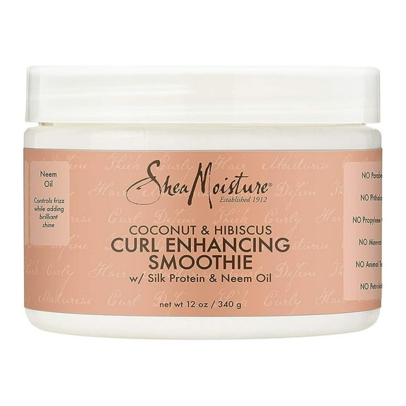 SheaMoisture Smoothie Curl Enhancing Cream,Coconut and Hibiscus Sulfate and Paraben Free 12 oz