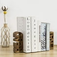 thumbnail image 5 of MyGift 2 Piece Rustic Burnt Wood Tabletop Bookends, Brown, 5 of 7