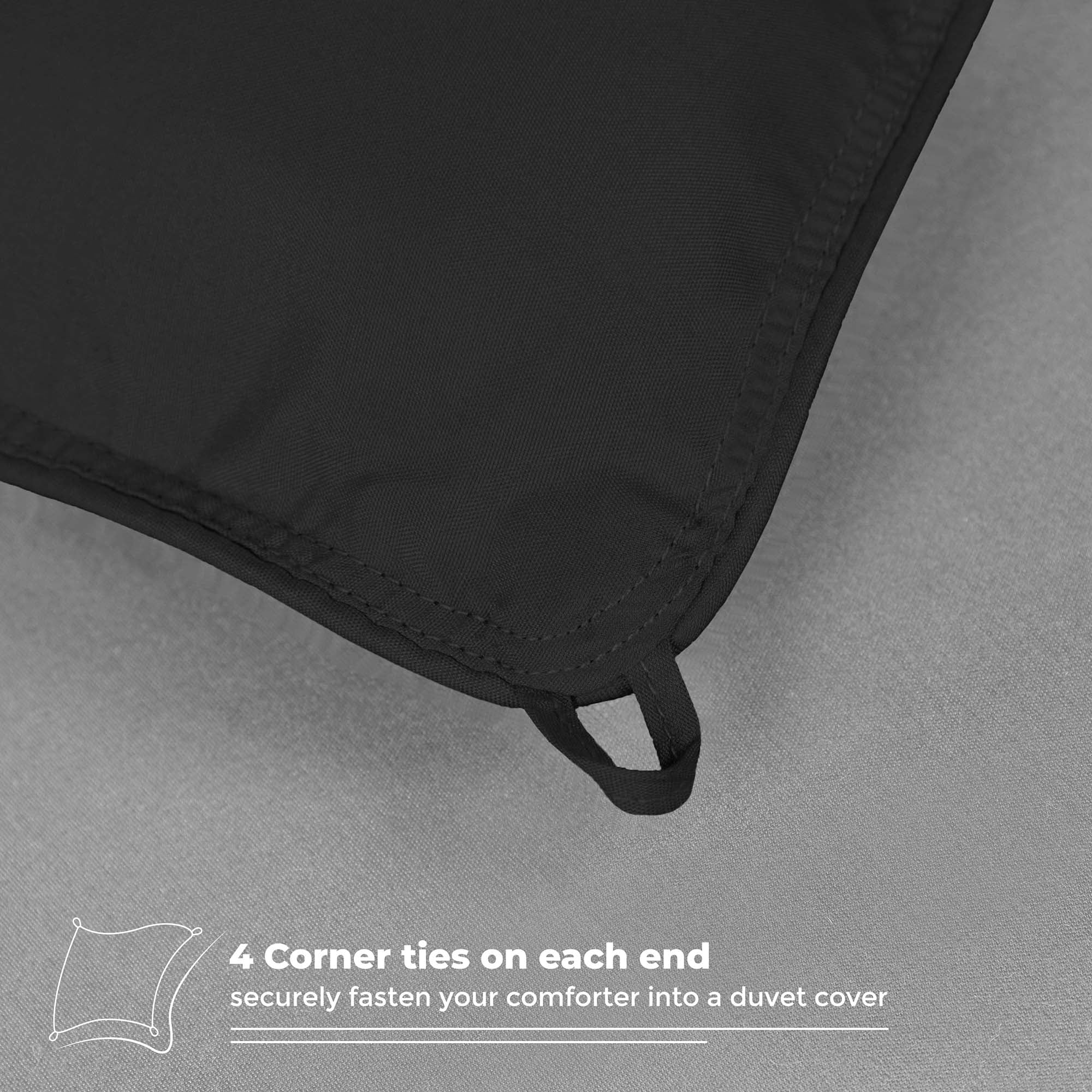 Superior Reversible Down Alternative Comforter, Full Queen, Black-Gray