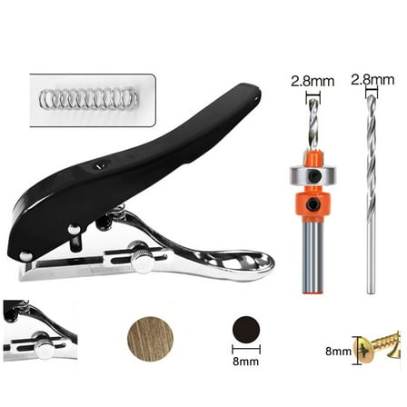 Multi Material Hole Punch Kit with Easy Operation and Depth Adjustment