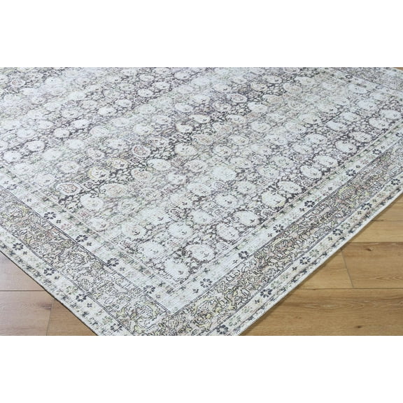 Hauteloom Bartek Hallway, Kitchen Machine Washable Runner Rug - Traditional - Navy Blue, Tea Green, Off White - 2'7" x 10'