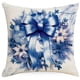 thumbnail image 3 of 4 fundas de almohada con diseño de copos de nieve de Navidad, 45,7 x 45,7 cm, color azul, 3 of 5