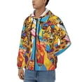 thumbnail image 3 of Kdxio Colorful Giraffes with Drinks Print Men Hoodies Casual Hoodies for Men with Zip Pockets Full Zip Long Sleeve Sweatshirt Sports Hooded Jacket-Small, 3 of 5