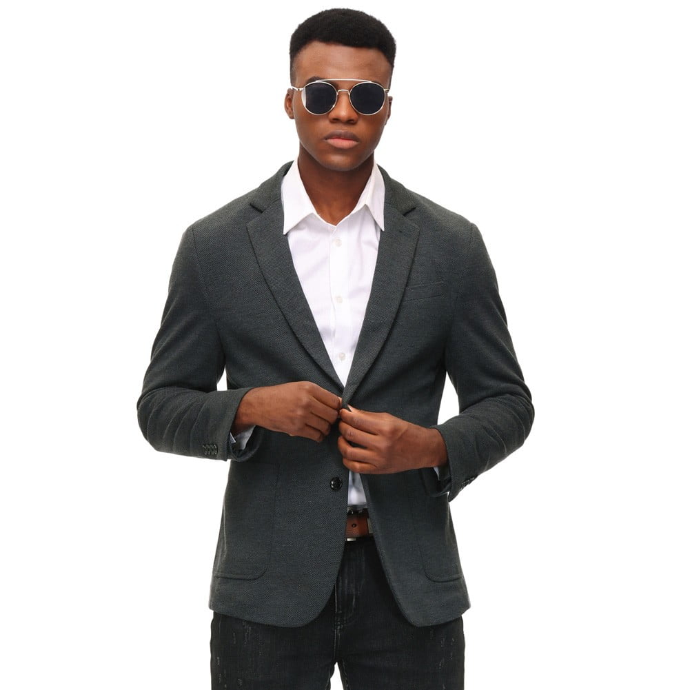 Men's Casual Knit Blazer Suit Jackets Two Button Lightweight Unlined Sport Coat 