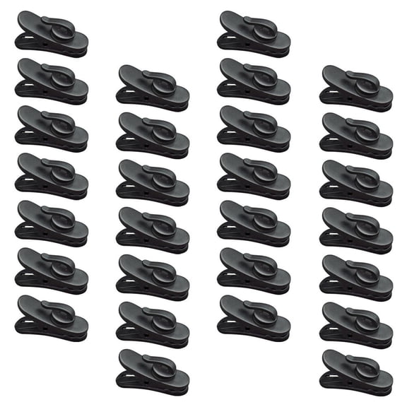 IDEANATEGRATE 100-Pack Black Plastic Headset Wire Clips, Flexible Cord Organizers for Cable Management and Multipurpose Use
