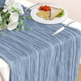 thumbnail image 1 of 2 Piezas Caminos de Mesa de Gasa de 4 Metros, Camino Mesa Azul con Tela de Chiffon para Decoración de la Mesa, Hogar y Casa, Table Runner Rectangular para Banquete, Boda, Fiesta de Cumpleaños, 1 of 4