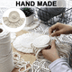 thumbnail image 3 of Posavasos bohemios de ratán y macramé | Juego de 4 posavasos bohemios para decoración de mesa, bonitos posavasos tejidos con absorbente plano, 3 of 5
