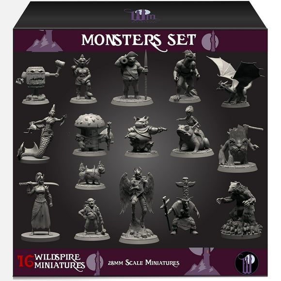 Figuras Wildspire Monsters Pack Booster de DND Miniatures, 16 figuras