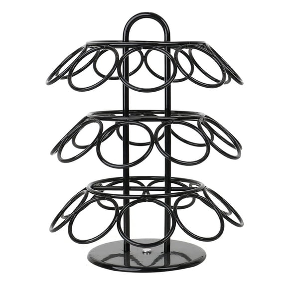 Coffee Pod Holder, Coffee Pod Storage Compatible for K Cups (27 Pods), Spins 360-Degrees Coffee Pod Holder Black