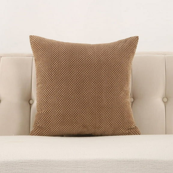 Nvzi -b 1Pcs Solid color beanie pile pillow case Classic and timeless, pure color simple pillowcase, with any bed is brilliant 15.75x15.75inch(camel）