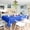 Blue, variant on Oval Waterproof Vinyl Tablecloth, Spillproof Plastic Flannel Backed Table Cover, Wipe Clean for Dining, Buffet, Parties, Camping 60" x 84" Black