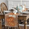 thumbnail image 6 of Smile Orange Polka Dot Pumpkin Eucalyptus Wood Fall Table Runner, Seasonal Autumn Kitchen Dining Table Decoration for Home Party Decor 13x72 Inch, 6 of 6