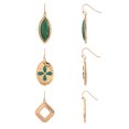 thumbnail image 4 of The Pioneer Woman Adult Female Gold-Tone Metal Textured Resin Stone Drop 3pc Earring Set, 4 of 5
