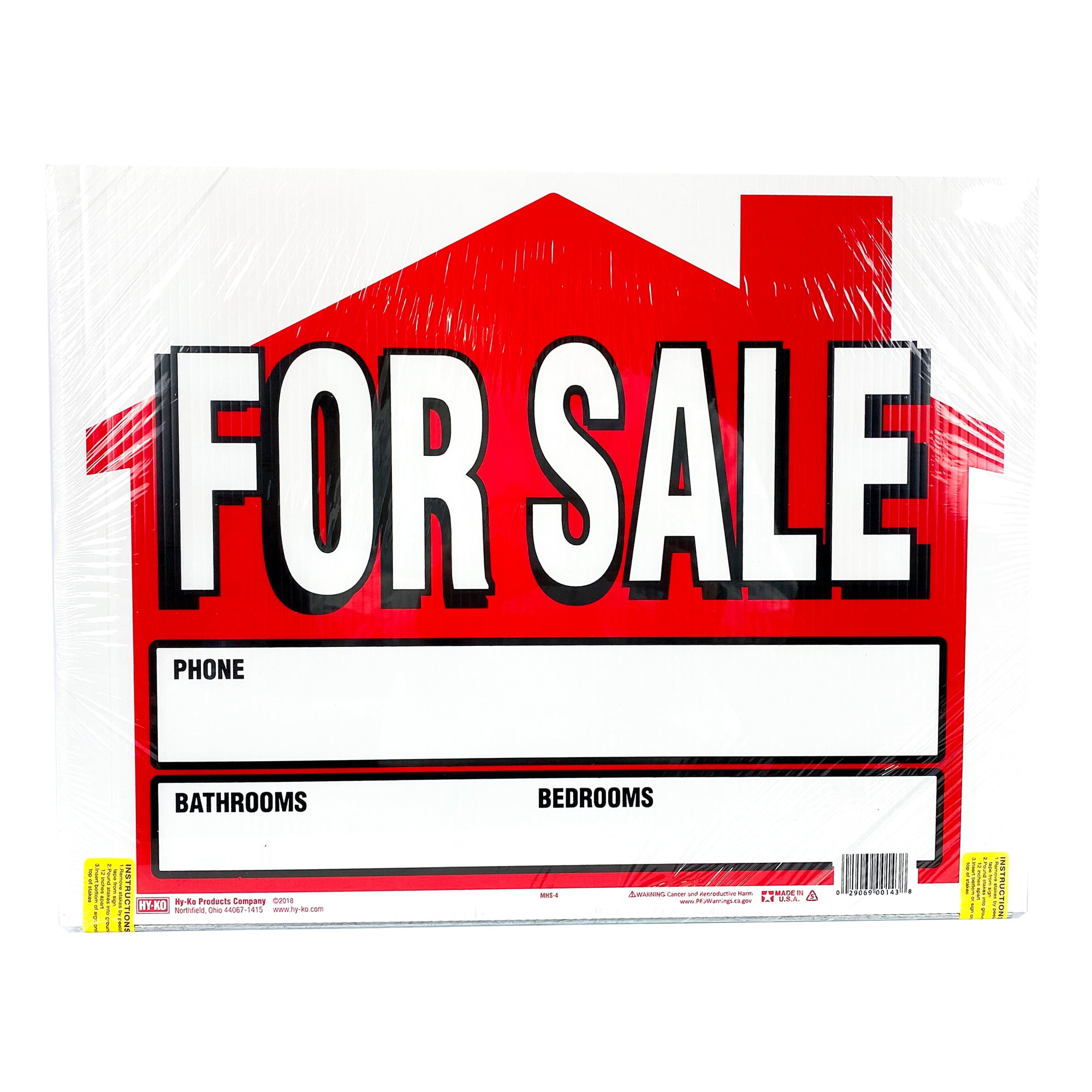 Hy-Ko 801 for Sign 10in X 14in Aluminum Yard Signs for sale online 