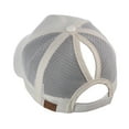 thumbnail image 4 of C.C Ponycap Messy High Bun Ponytail Adjustable Glitter Mesh Trucker Baseball Cap, White, 4 of 4