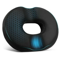 Donut Pillow Seat Cushion,Donut Chair Cushions for Postpartum Pregnancy & Hemorrhoids,Tailbone Pain Relief Cushion,Memory Foam Lifting Cushions for Office&Home Chairs (Black)