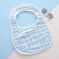 thumbnail image 2 of Zwiiyzr Neutral Baby Bibs Newborn Toddler Trendy Cute Solid Color Cotton Gauze Frenulum Bib Saliva Towel for 0-3 Years Blue, 2 of 3
