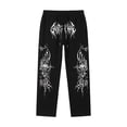 thumbnail image 4 of XIAOCHA Mens Gothic Wide Leg Sweatpants Drawstring Waist Side Pockets Streetwear Trousers, 4 of 4