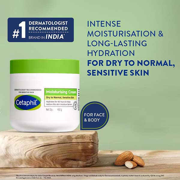 thumbnail image 3 of Cetaphil Moisturizing Cream For Dry/Sensitive Skin, Fragrance Free 450gm, 3 of 6