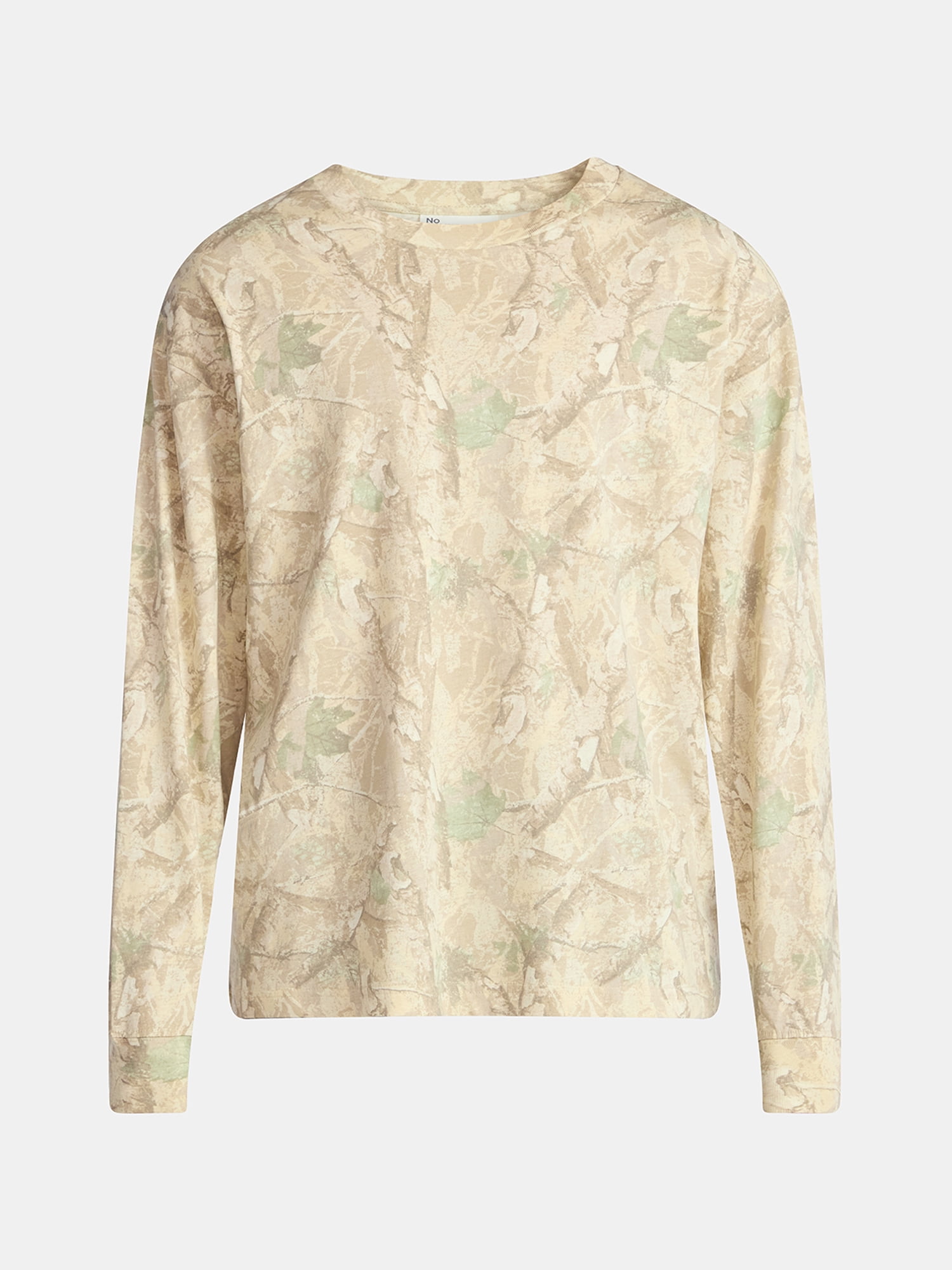 No Boundaries Cotton Oversized Tee with Long Sleeves, Men's & Big Men's