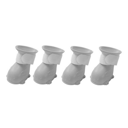 Dog Boots  Waterproof Dog Boots  Dog Rain Boots  Dog Outdoor Shoes for Medium to Large Dogs with Fastening Straps and Rugged Anti-Slip Sole (Gray 4PCS)