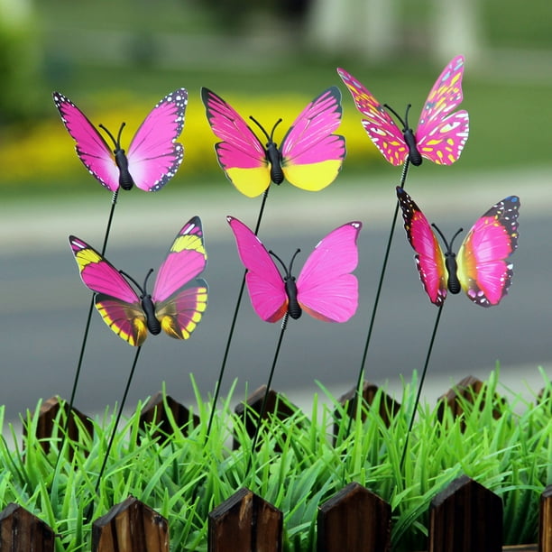 Lot de 50 papillons artificiels décoratifs pour décoration intérieure et  extérieure 