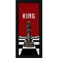 thumbnail image 2 of Tara Reed 12x24 Black Modern Wood Framed Wall Art Titled - Rather be Playing Chess Pieces black on red panel V-King, 2 of 6