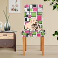 thumbnail image 4 of Yayeee 2 Pack Dining Chair Covers Stretch Parson Chairs Slipcovers Seat Protector, Abstract Geometric, 4 of 6